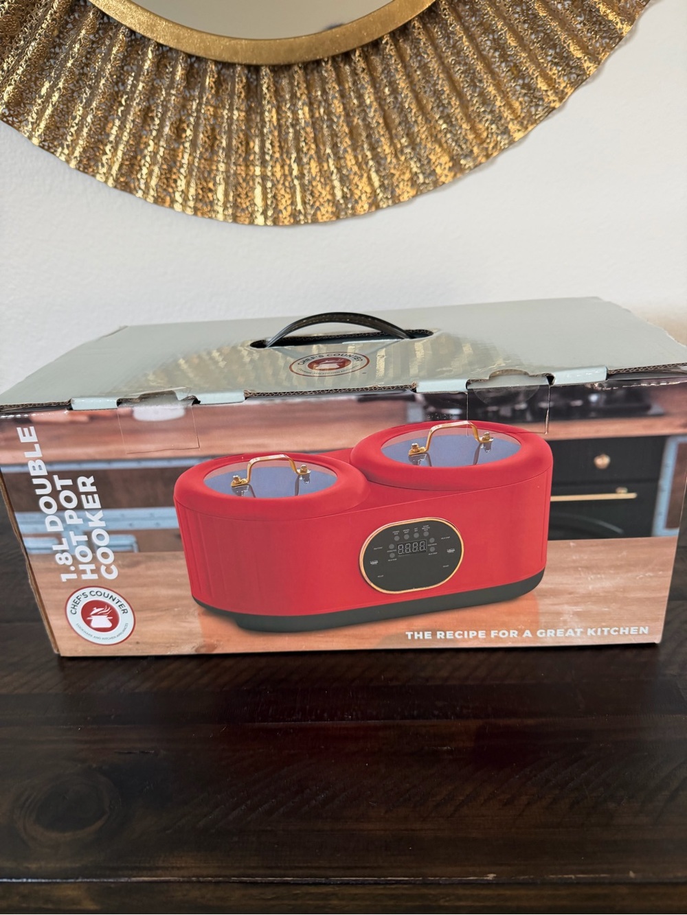 NWT Portable Double Hot Pot Cooker - Red